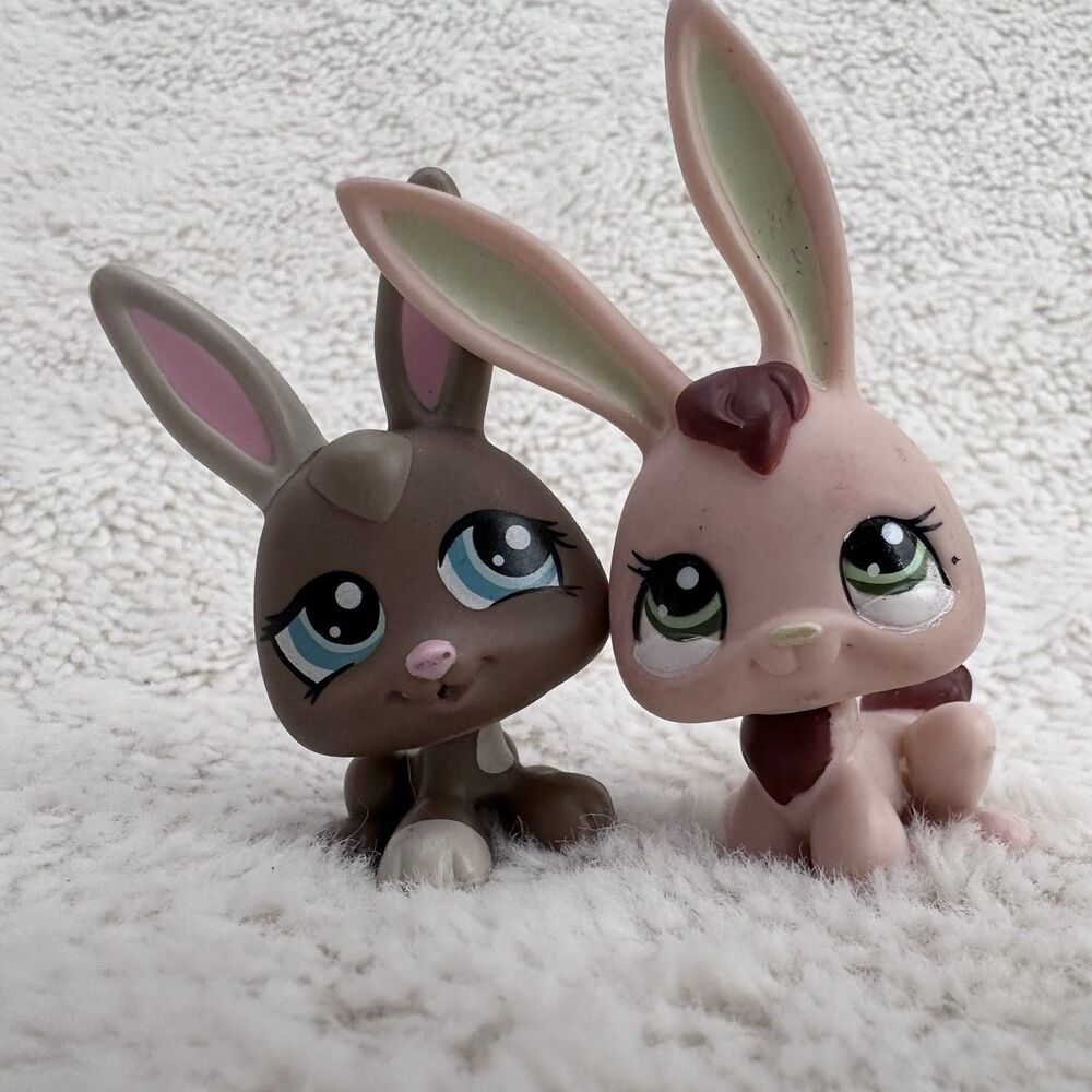 LPS Littlest Pet Shop Brown Bunny Rabbit Lot Of 2 Figures